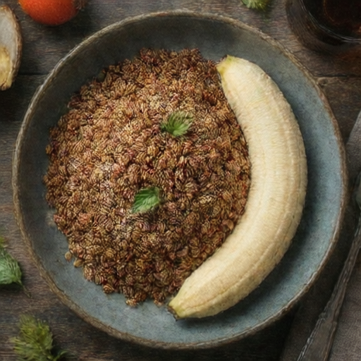 Легкий завтрак с овсянкой и бананом